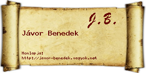 Jávor Benedek névjegykártya
