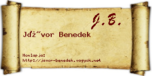 Jávor Benedek névjegykártya