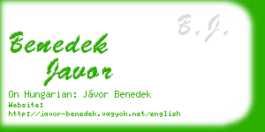 benedek javor business card