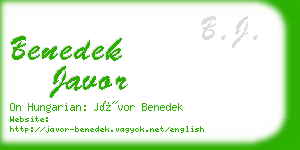 benedek javor business card